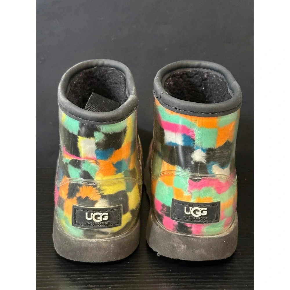 UGG‎ Classic Clear Mini Multi Checkerboard Waterproof Boots Kids 12 1134910K